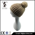 Custom high quality 3d embroidery logo beanie with pom pom